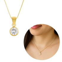 Colar Ponto De Luz Dourado Banhado A Ouro 18k Colar Ponto De Luz Dourado Banhado A Ouro 18k
