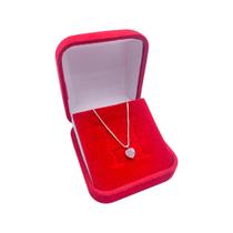 Colar ponto de luz em formato de coração - Prata 925