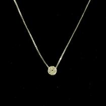 Colar Ponto de Luz em Ouro 18k Pedra Diamante Natural 20 pontos 3.8mm com Corrente K560