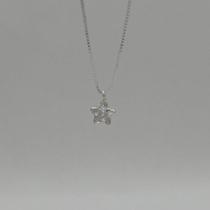 Colar ponto de luz estrela, com 40 cm de comprimento, prata 925