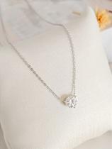 Colar Ponto de Luz Moissanite 6,5mm 1,0ct Prata 925 com Ródio - Joia Elegante Colar Ponto de Luz Moissanite 6,5mm 1,0ct Prata 925 com Ródio - Joia Elegante