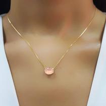 Colar Ponto de Luz Oval Zircônias - Banhado em Ouro 18k Colar Ponto de Luz Oval Zircônias - Banhado em Ouro 18k