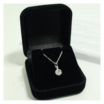 Colar Ponto de Luz Redondo Cravação Inglesa 6mm Prata 925 Legitima