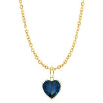 Colar Ponto de Luz Zircônia Safira Ouro 10 Corrente Aço IPG 45cm Colar Ponto de Luz Zircônia Safira Ouro 10 Corrente Aço IPG 45cm