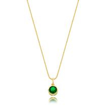Colar Ponto de Luz Zirconia Verde 7,5mm Banhado a Ouro 18k Colar Ponto de Luz Zirconia Verde 7,5mm Banhado a Ouro 18k