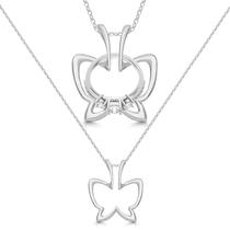 Colar porta-anéis Emily C em aço inoxidável Butterfly Colar porta-anéis Emily C em aço inoxidável Butterfly