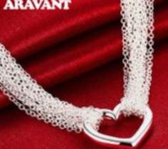 Colar Prata 45cm, Pingente Coração com 2cm/Caixinha Veludo/Casamento/Festas Colar Prata 45cm, Pingente Coração com 2cm/Caixinha Veludo/Casamento/Festas