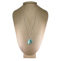 Colar Prata 925 Cadeado Turquesa Bruta - Ponte Vecchio Joias