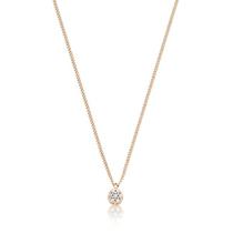 Colar Prata 925 com Banho em Ouro 18k Rosé Ponto de Luz