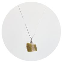 Colar Prata 925 com Banho Platina Turmalina Melancia Natural