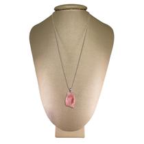 Colar Prata 925 Diamantado Opala Rosa Bruta - Ponte Vecchio Colar Prata 925 Diamantado Opala Rosa Bruta - Ponte Vecchio