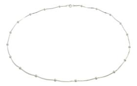 Colar Prata 925 Elo Snake Com Detalhes De Esferas Lisas