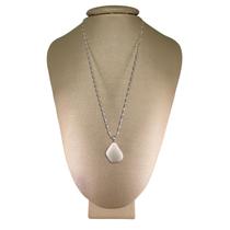 Colar Prata 925 Hélice Quartzo Branco Polido - Ponte Vecchio