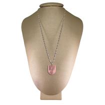 Colar Prata 925 Hélice Quartzo Rosa Medalha - Ponte Vecchio