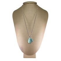 Colar Prata 925 Hélice Turquesa Bruta - Ponte Vecchio Joias