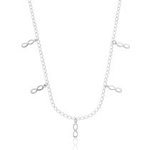 Colar Prata 925 Infinito Feminino Delicado 40cm Colar Prata 925 Infinito Feminino Delicado 40cm