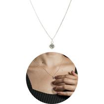 Colar Prata 925 Ponto Luz Clássico 45cm Zircônia