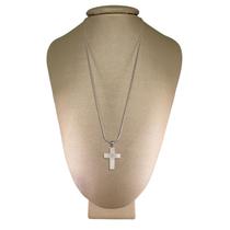 Colar Prata 925 Rabo de Rato Quartzo Branco Cruz P. Vecchio