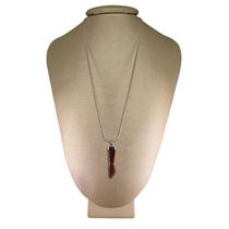 Colar Prata 925 Rabo de Rato Quartzo Vermelho Figa P Vecchio