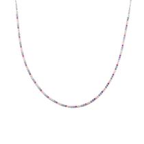 Colar Prata 925 Riviera com Pedras Coloridas Colar Prata 925 Riviera com Pedras Coloridas