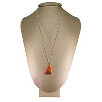 Colar Prata 925 Singapura Calcita Laranja Polida P. Vecchio Colar Prata 925 Singapura Calcita Laranja Polida P. Vecchio