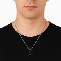 Colar Prata 925 Turmalina Negra Bruta Natural Masculino Colar Prata 925 Turmalina Negra Bruta Natural Masculino