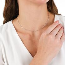 Colar Prata Choker Coração Entrelaçado Gargantilha Feminina