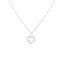 Colar Prata Feminino Coração Zircônias