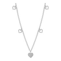 Colar Prata Portuguesa Coração com Zircônias Brancas Colar Prata Portuguesa Coração com Zircônias Brancas