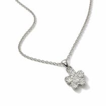 Colar Prata Presente Casual Flor Elegante Pedras Esposa Chique Corrente