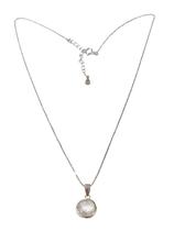 Colar Prata Veneziana Ródio Ponto De Luz Redondo Facetada