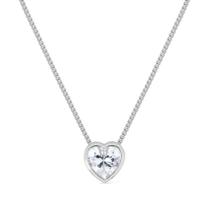 Colar Prateado De Pedra Natural Em Formato De Coração Colar Prateado De Pedra Natural Em Formato De Coração