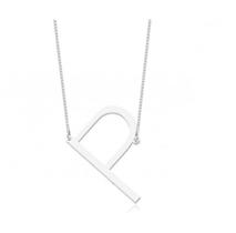 Colar Prateado Letra P Delicado E7332 Colar Prateado Letra P Delicado E7332