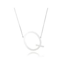 Colar Prateado Letra Q Delicado E7332