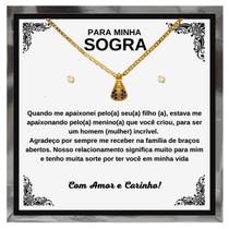 Colar Presente Aniversário Sogra Estrela Prata Silver Esterlina 925 Legítima + Dedicatória