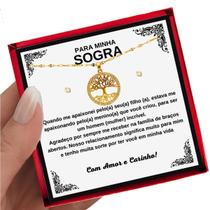 Colar Presente Aniversário Sogra Pingente Árvore da Vida + Brincos + Dedicatória Colar Presente Aniversário Sogra Pingente Árvore da Vida + Brincos + Dedicatória