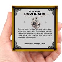 Colar Presente Namorada Aniversário Namoro Conjunto Pingente Brincos Anel Retângulo Vermelho + Linda Dedicatória