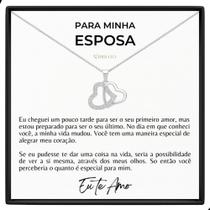Colar Presente Para Esposa Banhado A Prata Com Mensagem