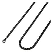Colar preto elo português corrente em aço inoxidável à prova d'água Colar preto elo português corrente em aço inoxidável à prova d'água