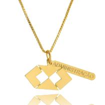 Colar Profissão Administração Banho Ouro 18K Colar Profissão Administração Banho Ouro 18K