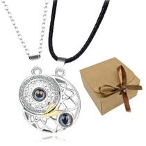 Colar Projetor Eu Te Amo 100 Idiomas Caixa Presente Par Imã