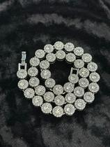 Colar Pulseira Brinco Rivieira Redondo Zirconia Cravejado Feminino Colar Pulseira Brinco Rivieira Redondo Zirconia Cravejado Feminino