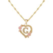 Colar Qitian Initial Heart Gold Letter G para mulheres Colar Qitian Initial Heart Gold Letter G para mulheres