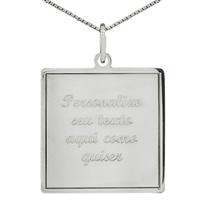 Colar Quadrado Coleção Personalizável em Prata 925