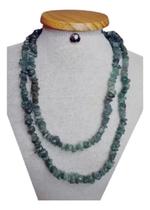 Colar Quartzo Verde Artesanal Pedras Cascalho Tamanho 90cm