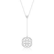 Colar rb gravatinha sem ajuste flor com zircônias brancas 50cm Colar rb gravatinha sem ajuste flor com zircônias brancas 50cm