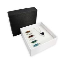 Colar relicário coração com 7 pedras naturais prateado