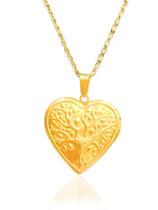 Colar Relicário Coração Eu Te Amo Banhado a Ouro 18k Colar Relicário Coração Eu Te Amo Banhado a Ouro 18k