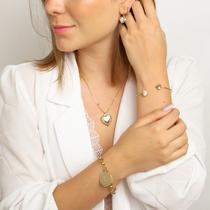 Colar relicário de coração trabalhado Banhado a ouro 18K Colar relicário de coração trabalhado Banhado a ouro 18K