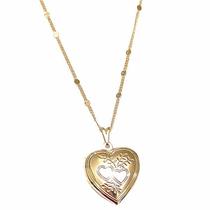 Colar Relicário Folheado A Ouro